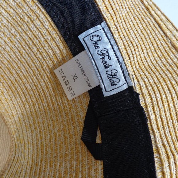 One Fresh Hat Brand Natural Straw Sun Hat Size XL-M - Picture 3 of 4
